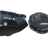 PPE Black Aluminum Oil Pan & Rear Differential Cover For 01-10 GM 6.6L Duramax