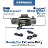 Superwinch SX 12V 12000 lbs Winch Kit w/ 85ft Steel Wire Rope/Remote/LED Light