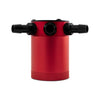 Mishimoto Red Aluminum Compact 3-Port Baffled Oil Catch Can - Universal
