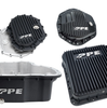 PPE Black Transmission/Oil Pan/Front & Rear Diff Cover For 11-16 GM 6.6L Duramax