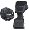 PPE Black Aluminum Oil Pan & Rear Differential Cover For 17-19 GM 6.6L Duramax