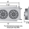 Derale 19 Row Hyper-Cool Dual Cool Remote Cooler Kit -6AN 5" Fans - 13" x 7.375"