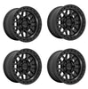 (4) 17x9 KMC KM549 GRS Satin Black Wheels 6X135 +18MM For 2004-2026 Ford F-150