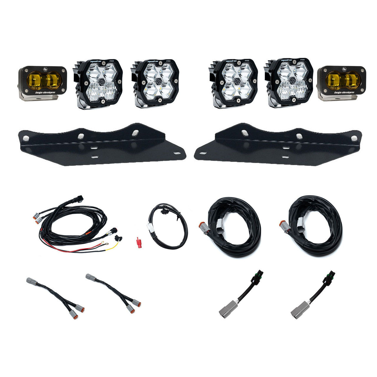Baja Designs Squadron 2.0 Pro/S2 SAE Baja Amber Fog Pocket Light Kit For 2017-2020 Ford F-150 Raptor