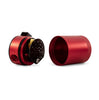 Mishimoto Red Aluminum Compact 3-Port Baffled Oil Catch Can - Universal
