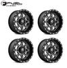(4) 16X7 Fuel UTV D538 Maverick Matte Black Milled Wheels 4X137 +13 Offset 4.51"
