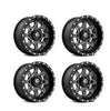 (4) 15X7 Fuel UTV D538 Maverick Matte Black Milled Wheels 4X137 +13 Offset 4.51"