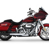 Rinehart 4 Inch Slip-On Mufflers Exhaust Black with Black End Caps For 2017-2026 Harley-Davidson Touring Milwaukee-8 Models