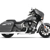 Rinehart Racing DBX40 4in Slip-On Exhaust Chrome with Black End Caps For 2014-2026 Indian Touring/Bagger