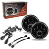 Oracle Lighting 7in High Powered LED Headlights Black Bezel w/ Dynamic ColorSHIFT Halo For Jeep Wrangler JK