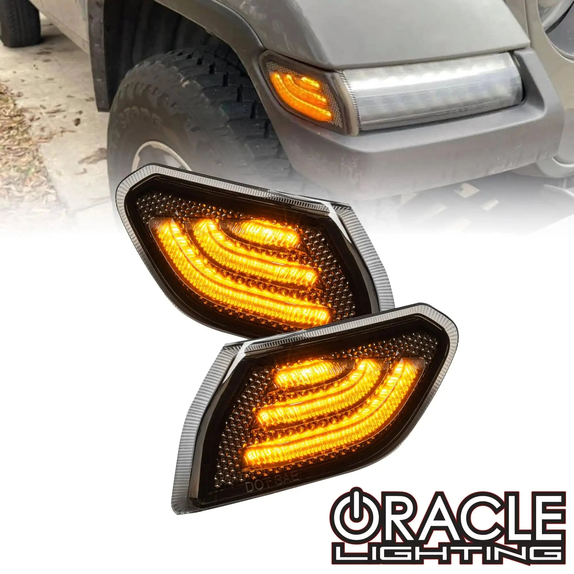 Oracle Lighting Smoked Lens LED Front Sidemarkers For 2018-2026 Jeep Wrangler JL / 2020-2026 Jeep Gladiator JT