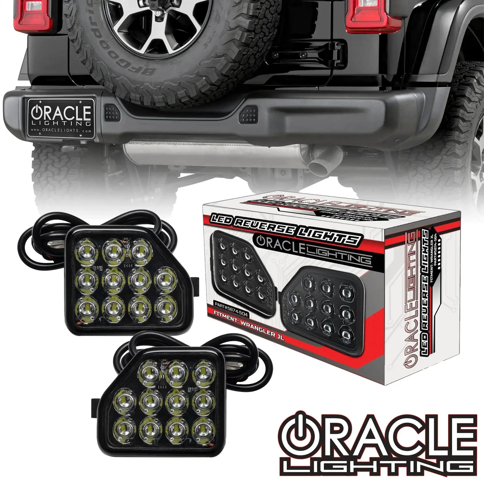Oracle Lighting LED Rear Bumper Reverse Lights 6000K For 2018-2026 Jeep Wrangler JL