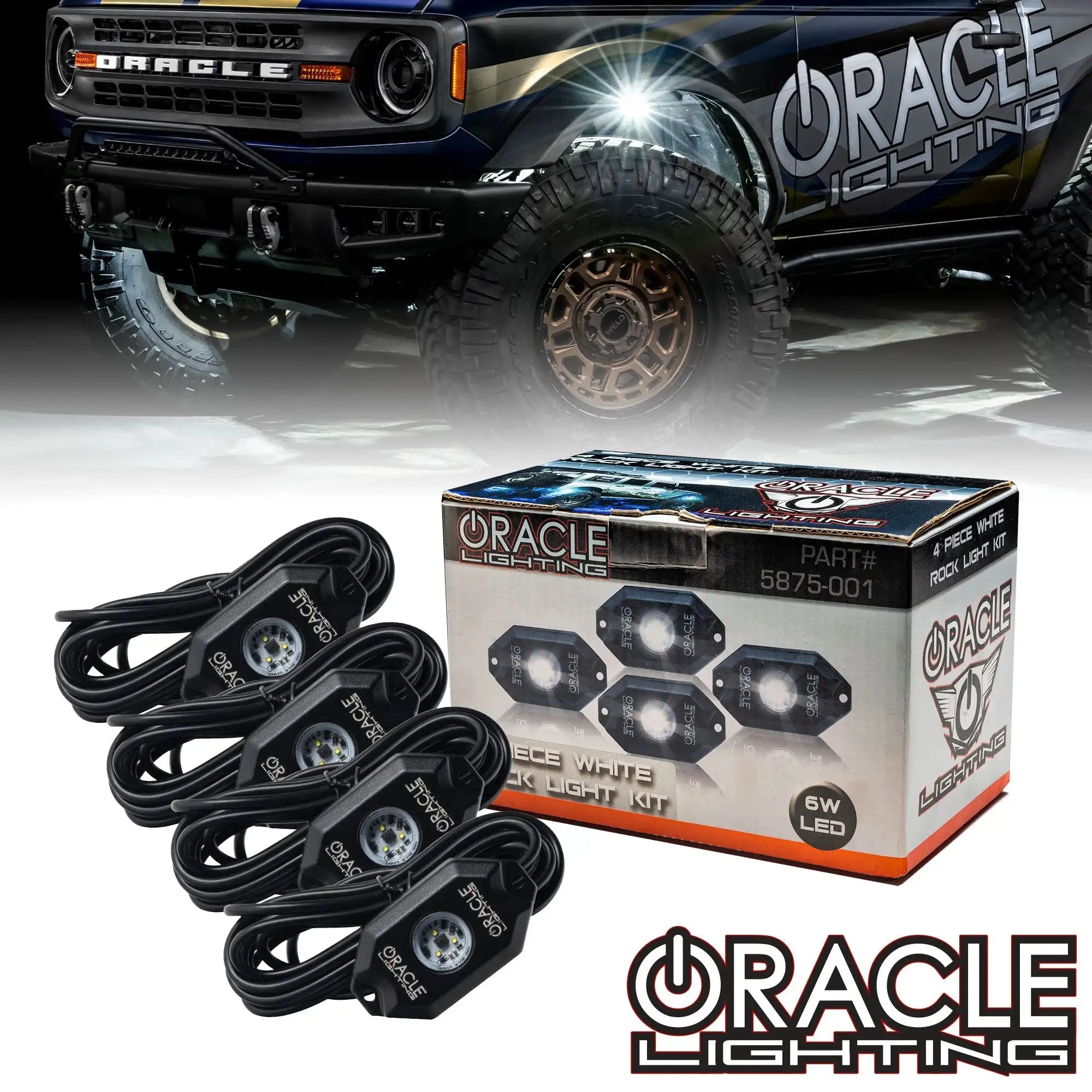 Oracle Lighting White Underbody Wheel Well Rock Light Kit 5000K (4 PCS) - Universal