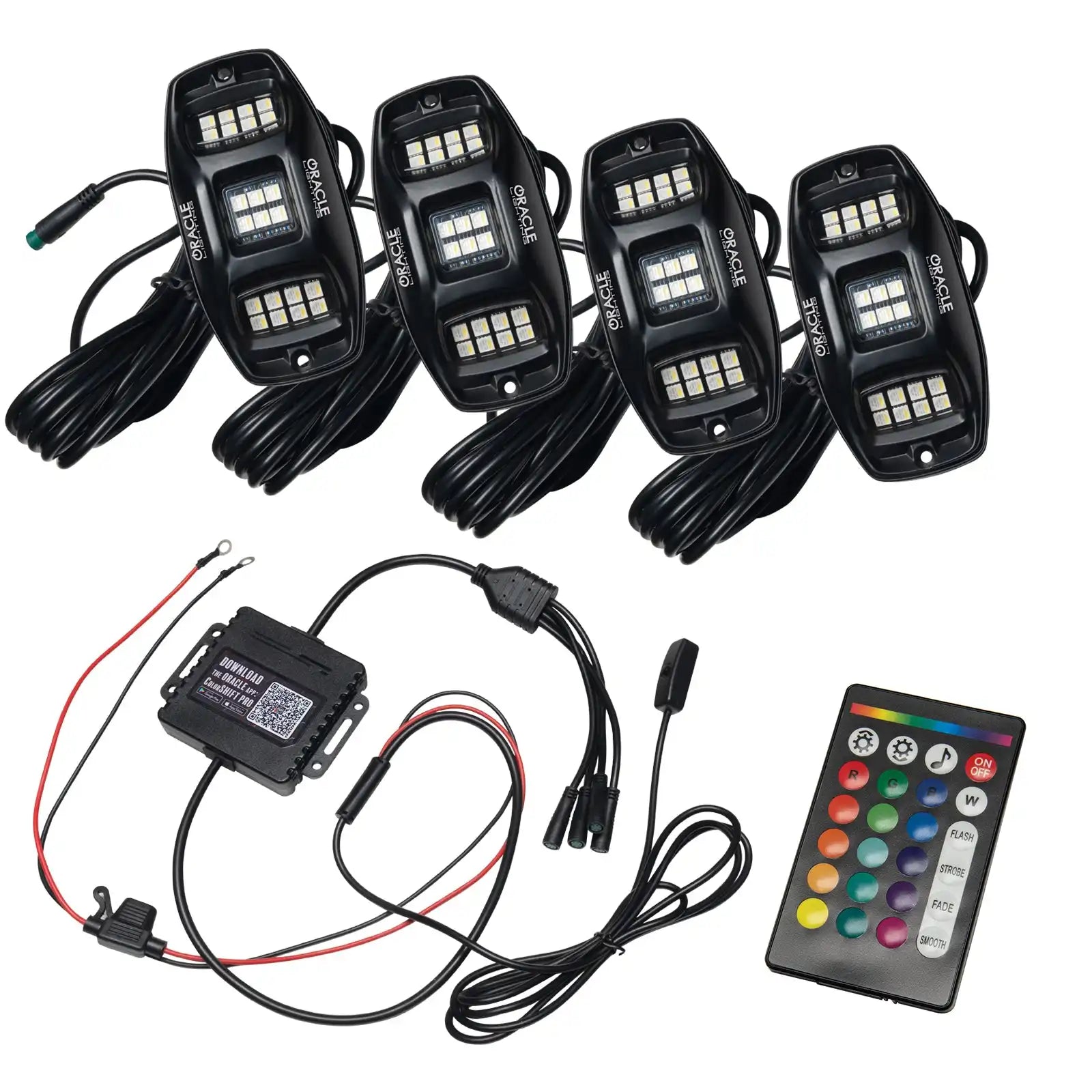 Oracle Lighting ColorSHIFT RGB+W Underbody Wheel Well Rock Light Kit (4 PCS) - Universal