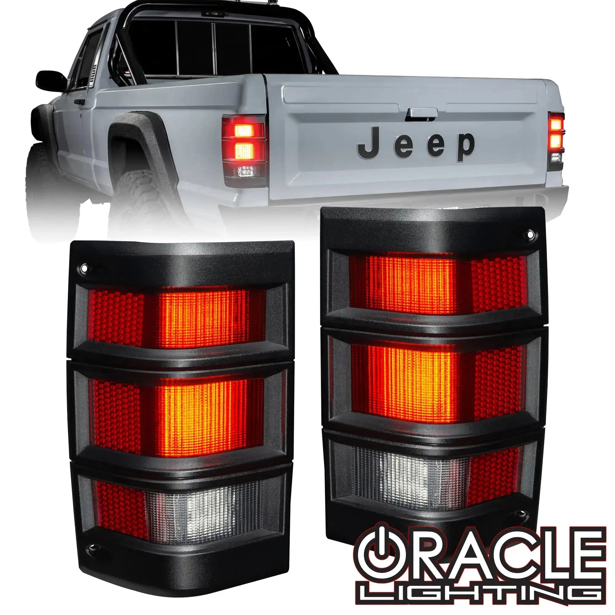 Oracle Lighting LED Tail Lights Standard Red Lens For 1986-1992 Jeep Comanche MJ