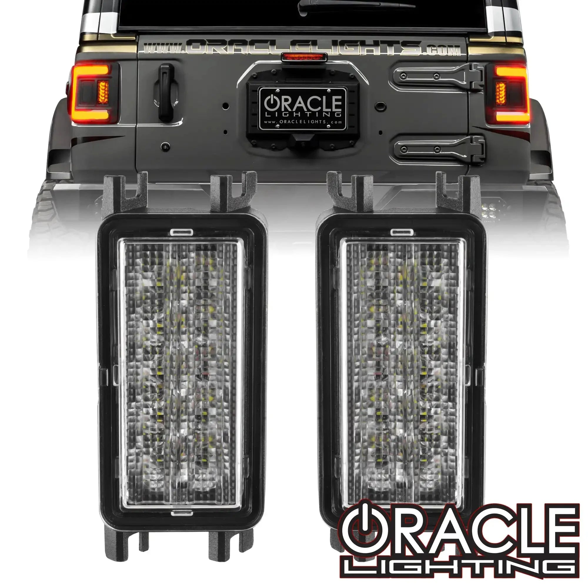 Oracle Lighting Dual Function Amber/White Reverse LED Modules For 2018-2026 Jeep Wrangler JL Flush Tail Lights
