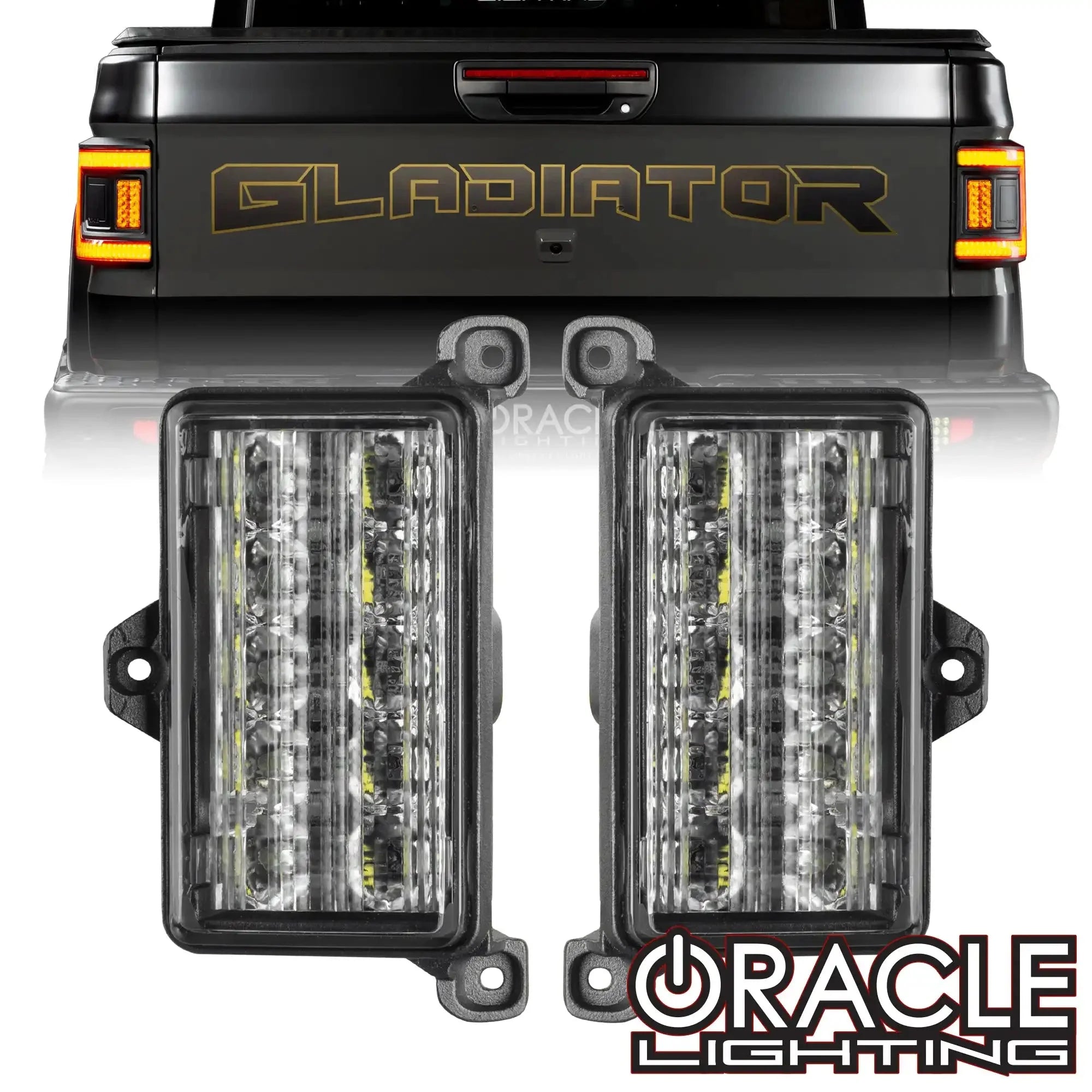 Oracle Lighting Dual Function Amber/White Reverse LED Modules For 2020-2026 Jeep Gladiator JT Flush Tail Lights