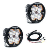Baja Designs Squadron-R 2.0 Pro Clear Spot LED Light Pod Pair Black Round
