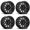 (4) 17x8.5 KMC KM544 Mesa Satin Black Lip Wheels 6X135 +0MM For 2004-2026 Ford F-150