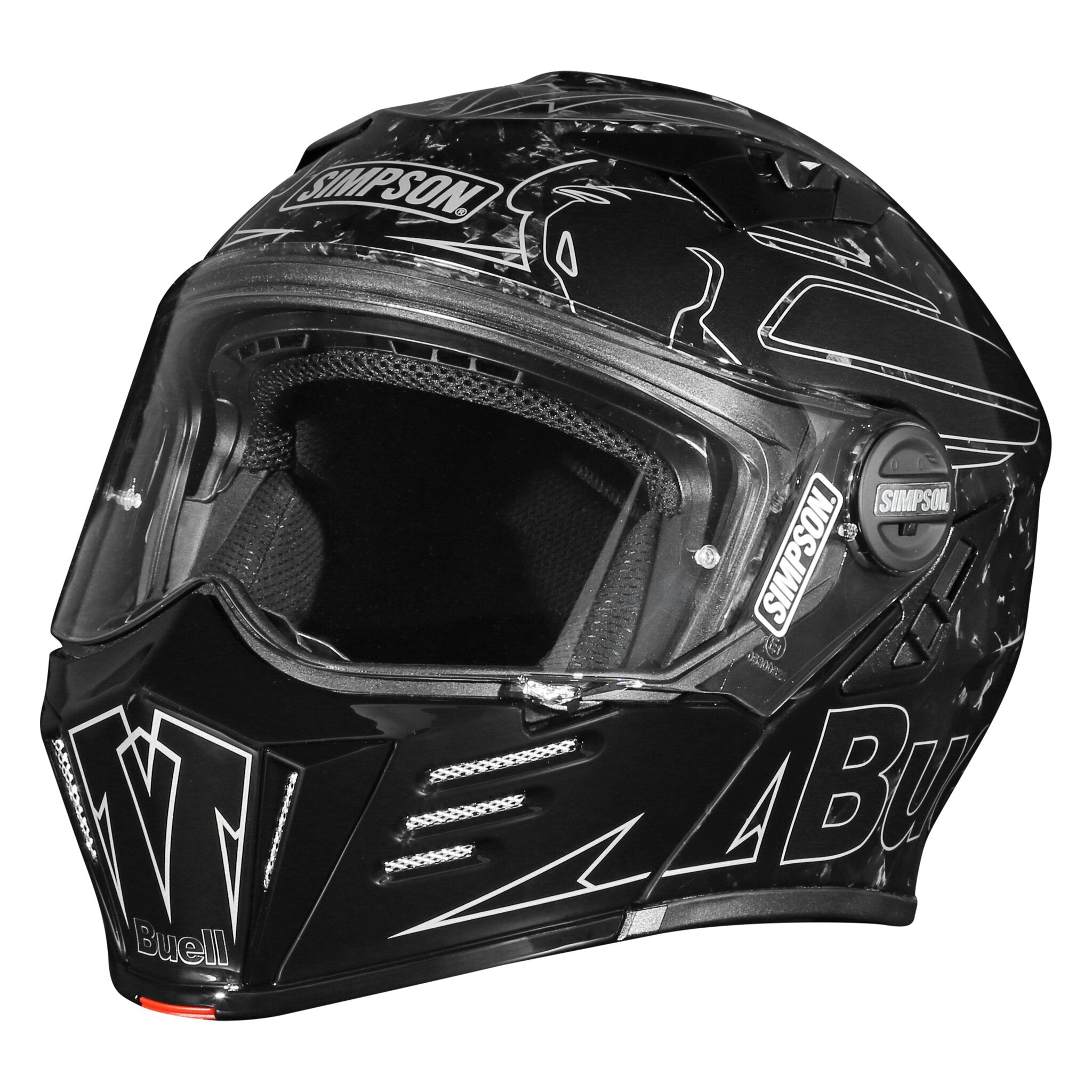 Simpson Mod Bandit Buell Forged Carbon Modular Helmet Medium DOT ECE