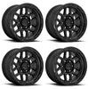(4) 17x9 KMC KM544 Mesa Satin Black Lip Wheels 6X135 +18MM For 2004-2026 Ford F-150
