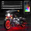 XK Glow Strip Million Color XKCHROME Smartphone App ATV/Motorcycle LED Light Kit 6xPod + 2x10In