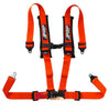 PRP 4.2 Orange 4-Point Adjustable Latch & Link UTV Harness with 2" Belts & Sewn-In Pads