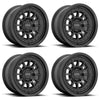 (4) 17x8.5 KMC KM719 Canyon Satin Black Wheels 6X135 +0MM For 2004-2026 Ford F-150
