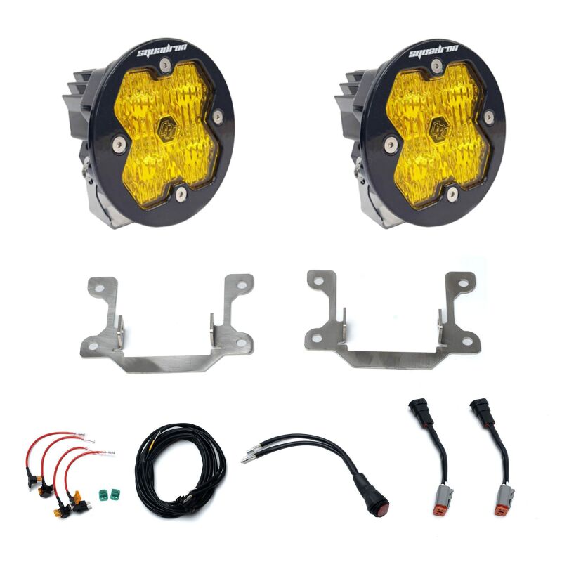 Baja Designs Squadron-R 2.0 Sport Baja Amber Wide Cornering Fog Pocket Kit For 2014-2017 Ford Fiesta ST / 2013-2017 Ford Focus ST