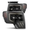 AlphaRex LUXX LED Projector Headlights Alpha Black w/ Sequential Signal & DRL For 2009-2014 Ford F-150
