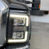 AlphaRex LUXX-Series LED Projector Headlights Plank Style Black W/ Activation Light & Sequential Signal For 2011-2016 Ford F-250 F-350 F-450 F-550 Super Duty