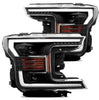 AlphaRex LUXX-Series LED Headlights Black For 2018-2020 Ford F-150 with Halogen Headlights
