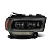 AlphaRex LUXX-Series LED Projector Headlights Alpha Black w/ Sequential Signal & White/Amber DRL For 2019-2024 Ram 2500 3500 4500 5500