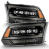 AlphaRex NOVA-Series LED Projector Headlights Plank Style Alpha Black W/ Activation Light & Sequential Signal For 2009-2018 Dodge Ram 1500 2500 3500 w/ Dual & Quad Headlights