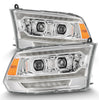 AlphaRex LUXX-Series LED Projector Headlights Plank Style Chrome W/ Activation Light & Sequential Signal For 2009-2018 Dodge Ram 1500 2500 3500