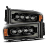 AlphaRex NOVA-Series LED Projector Headlights Alpha Black W/ Activation Light & Sequential Signal For 2002-2005 Dodge Ram 1500 2500 3500