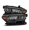 AlphaRex LUXX-Series LED Crystal Headlights Alpha Black w/ Sequential Signal & White DRL For 2016-2020 Toyota Tacoma TRD Projector Headlights