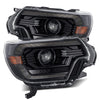 AlphaRex LUXX-Series LED Projector Headlights Plank Style Alpha Black w/ Sequential Signal & Selectable White/Amber DRL For 2012-2015 Toyota Tacoma