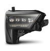 AlphaRex NOVA-Series LED Projector Headlights Alpha Black W/ Amber DRL For 2022-2026 Toyota Tundra with stock LED projector headlights