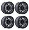 (4) 17x8.5 KMC KM549 GRS Gunmetal/Black Wheels 6X135 +0MM For 2004-2026 Ford F-150