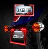 XK Glow Motorcycle License Plate Frame Light w/ Turn Signal - Black
