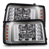 AlphaRex NOVA-Series LED Projector Headlights Chrome W/ Activation Light & Sequential Signal & Switchback & DRL For 1992-1996 Ford Bronco