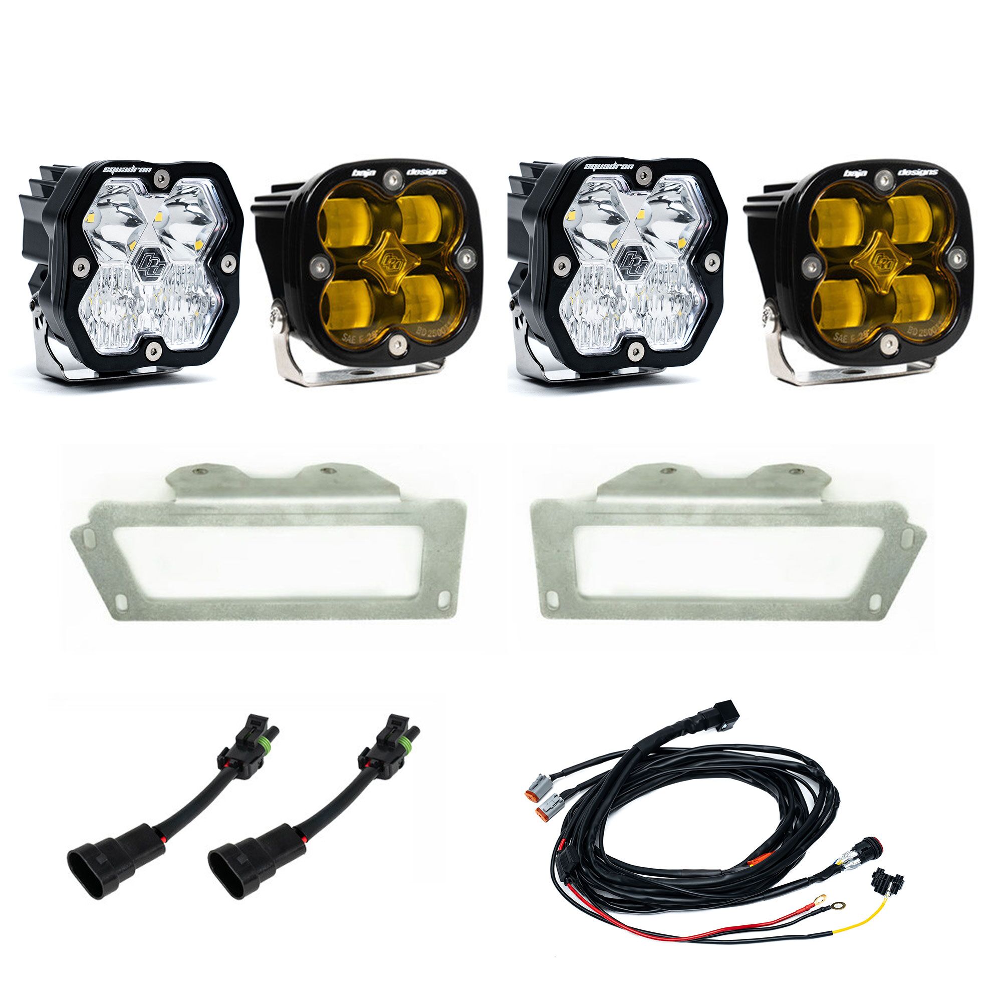 Baja Designs Squadron 2.0 Sport/SAE Amber Fog Pocket Kit 10-18 Ram 2500/3500