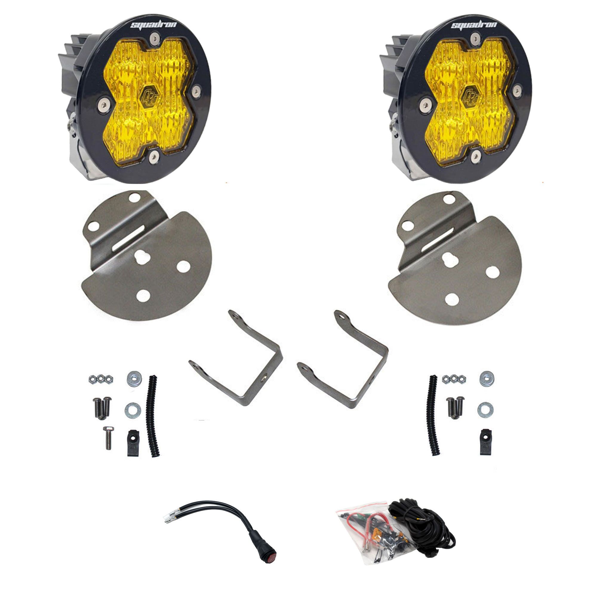 Baja Designs Squadron 2.0 Sport Spot Amber Fog Kit For 15-19 GMC/Chevy 1500