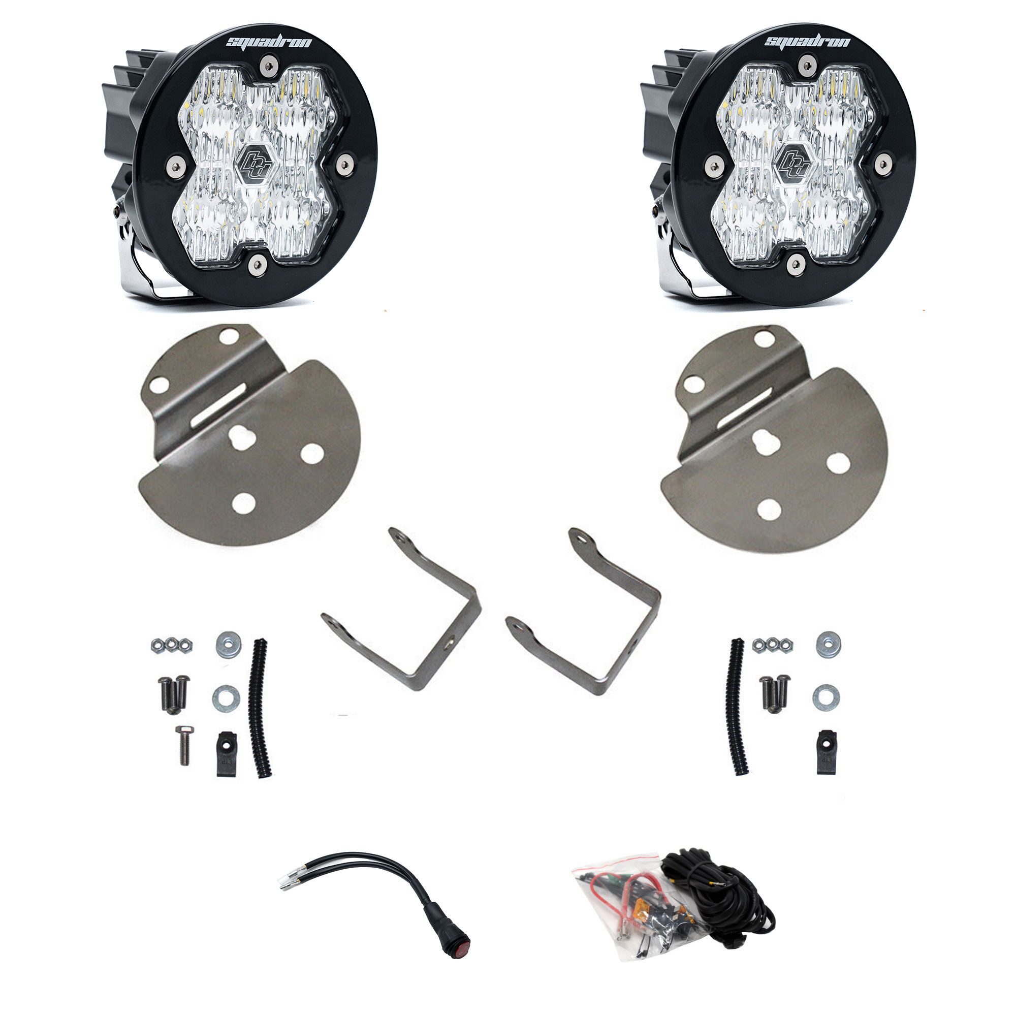 Baja Designs Squadron 2.0 Sport Spot Clear Fog Kit For 15-19 GMC/Chevy 1500