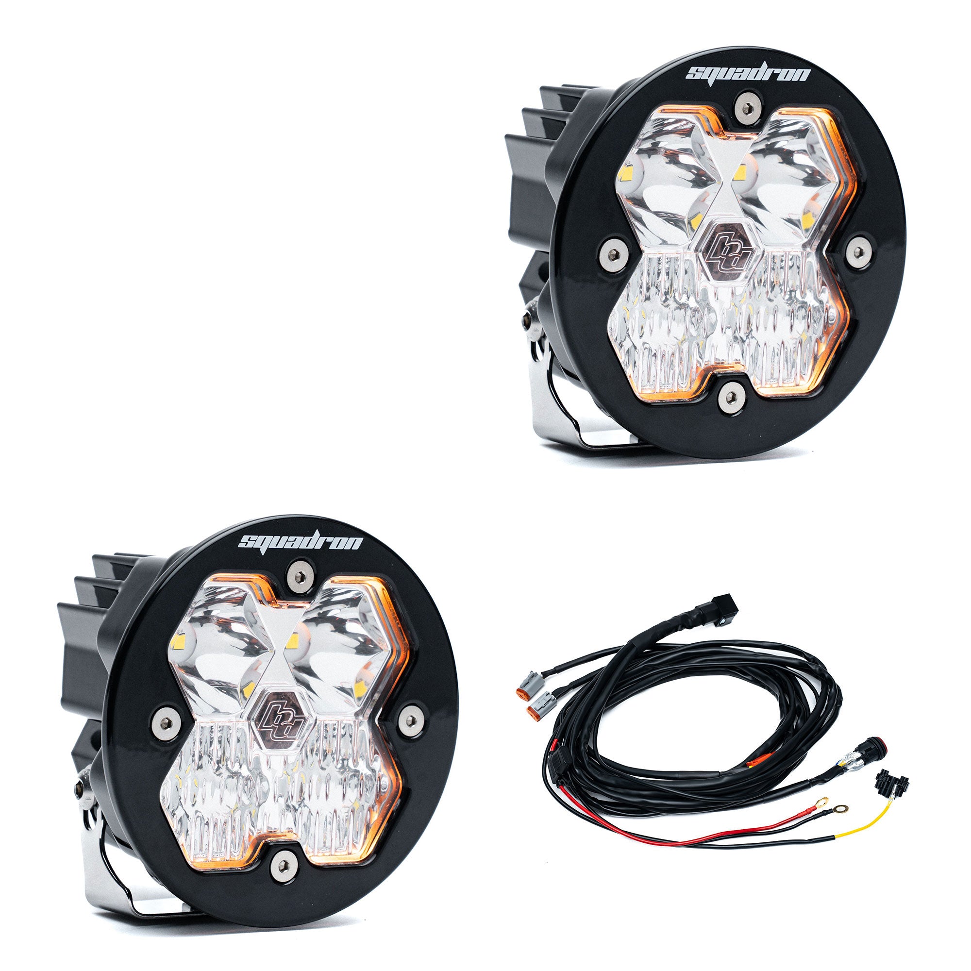 Baja Designs Squadron-R 2.0 Sport Clear Driving/Combo LED Light Pod Pair Round
