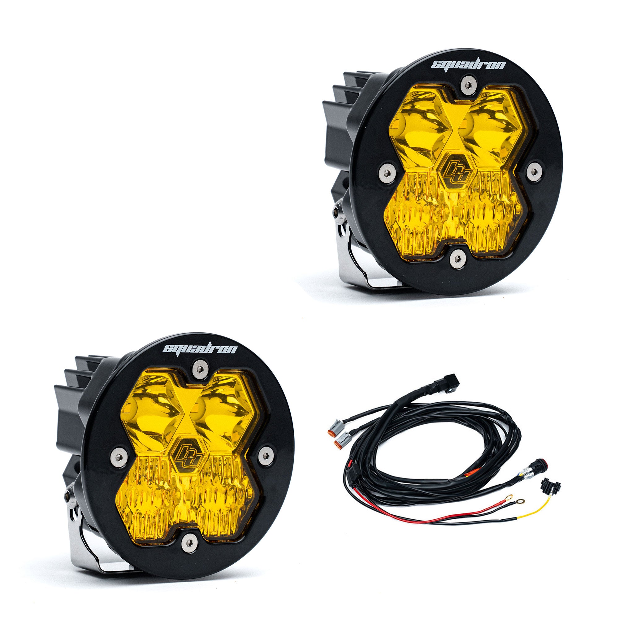 Baja Designs Squadron-R 2.0 Sport Amber Driving/Combo LED Pod Pair Round