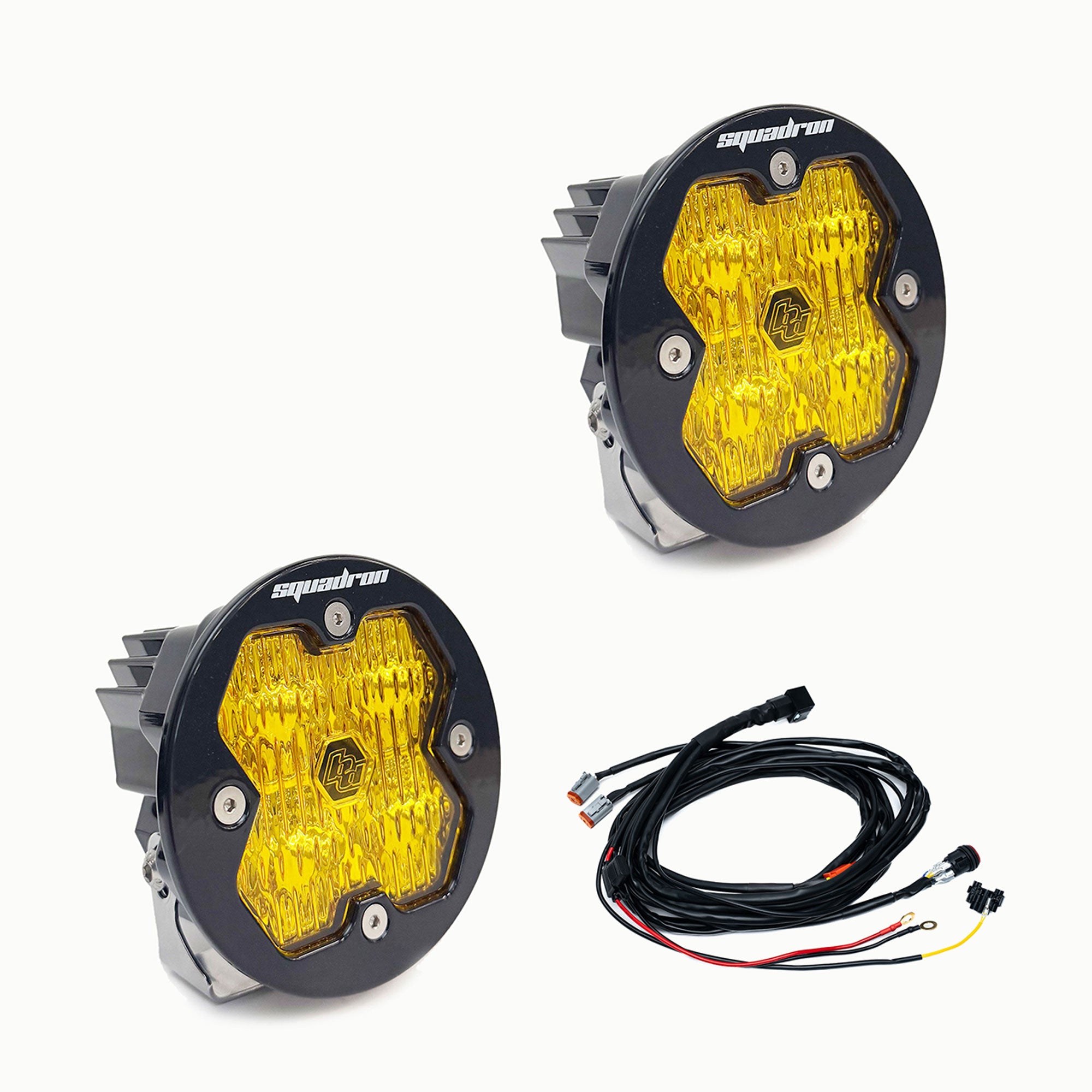 Baja Designs Squadron-R 2.0 Sport Amber Wide Cornering LED Pod Pair Round