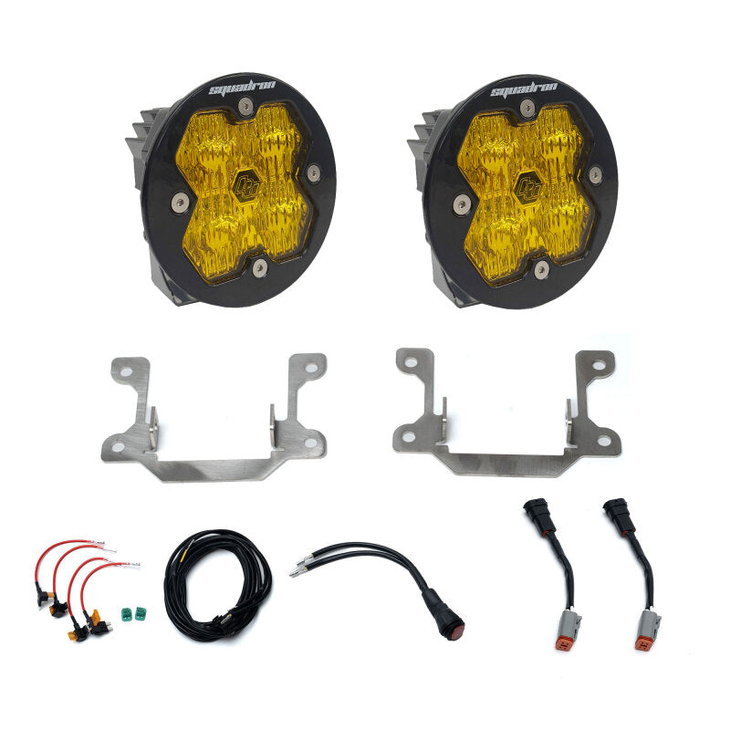Baja Designs Squadron 2.0 Sport Baja Amber Wide Cornering Fog Pocket Kit For 2019-2025 Ram 2500/3500