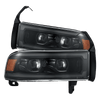 AlphaRex LUXX-Series LED Projector Headlights Alpha Black W/ Activation Light & Sequential Signal & Switchback & DRL For 1994-2001 Ram 1500